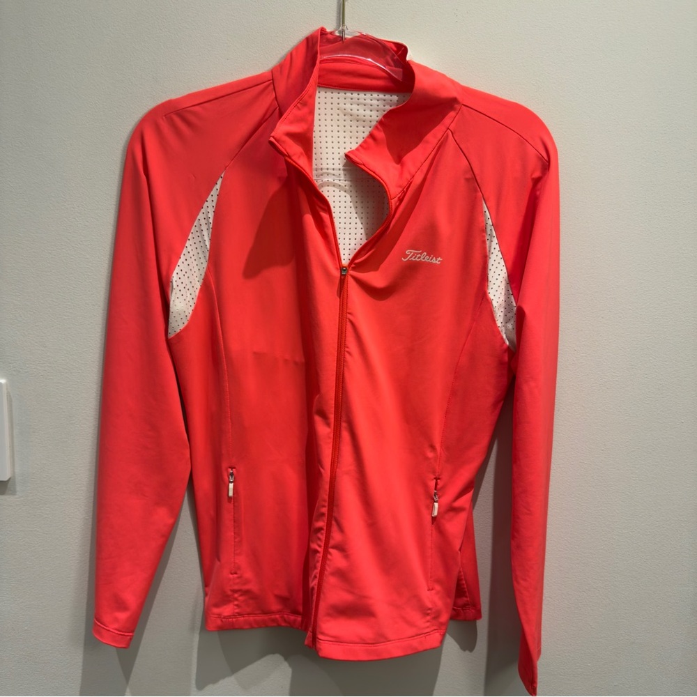 Titleist Vibrant Orange Zip Up Jacket Size Large Women’s - Picture 6 of 7